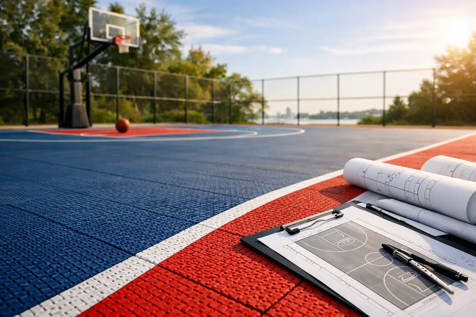 FIBA-Approved-Sportboden für Outdoor-Courts planen
