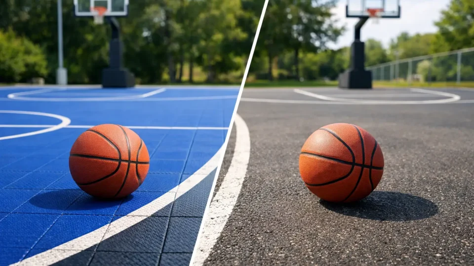 Sportbodenfliesen oder Asphalt beim Basketball?