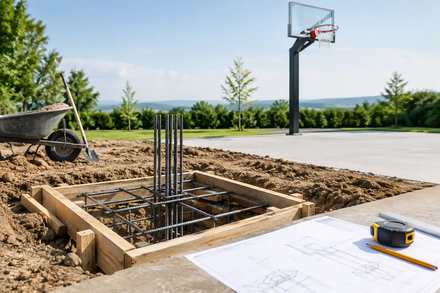 Fundamentplanung für Outdoor-Korbanlagen